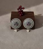 Multi color oxidised earrings created with vibrant hues offering artistic festive jewelry charm