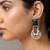 Black color oxidised earrings featuring antique dual-tone craftsmanship for timeless ethnic elegance