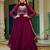 Maroon Embroidered Georgette Festive Wear Gown With Dupatta
