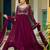 Maroon Embroidered Georgette Festive Wear Gown With Dupatta