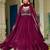 Maroon Embroidered Georgette Festive Wear Gown With Dupatta