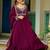 Maroon Embroidered Georgette Festive Wear Gown With Dupatta