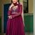 Maroon Embroidered Georgette Festive Wear Gown With Dupatta