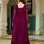 Maroon Embroidered Georgette Festive Wear Gown With Dupatta
