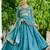 Blue Sequins Silk Function Wear Gown With Dupatta
