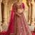  pink embroidered silk bridal lehenga set choli with dupatta with double dupatta