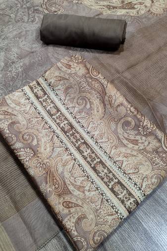 mustard assam silk digital printed dress material