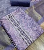 violet assam silk digital printed dress material