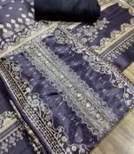 purple assam silk digital printed dress material