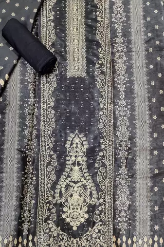 black assam silk digital printed dress material