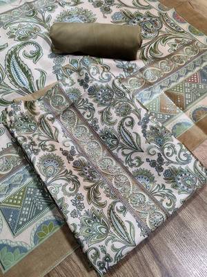 green assam silk digital printed dress material 1