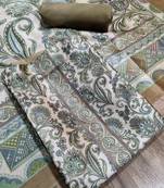 green assam silk digital printed dress material