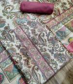 pink assam silk digital printed dress material
