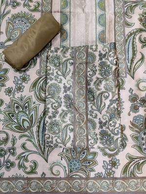 green assam silk digital printed dress material 4