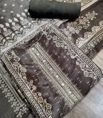 brown assam silk digital printed dress material