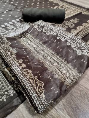 brown assam silk digital printed dress material 2