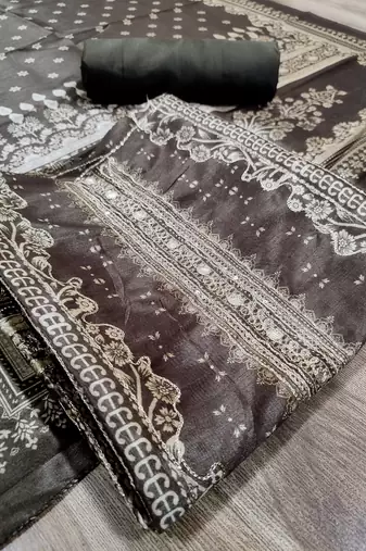 brown assam silk digital printed dress material