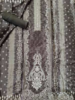 brown assam silk digital printed dress material 3