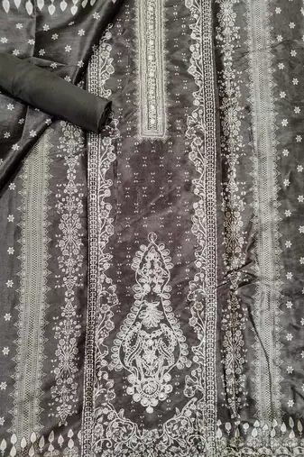 brown assam silk digital printed dress material