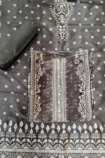 brown assam silk digital printed dress material