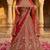  red embroidered silk bridal lehenga set choli with dupatta with double dupatta