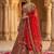  red embroidered silk bridal lehenga set choli with dupatta with double dupatta