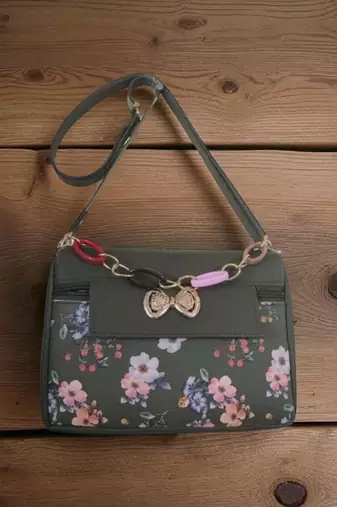 Women Stylish Floral Printed Fabric Sling Bag Crossbody Side Bag for Girls