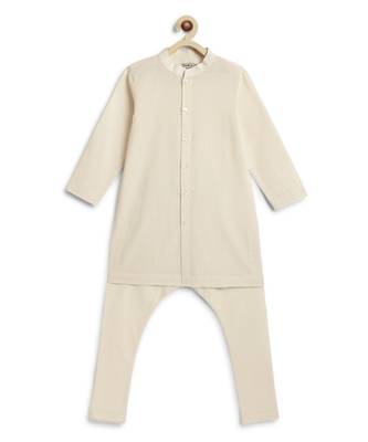 White cotton kurta pyjama 1
