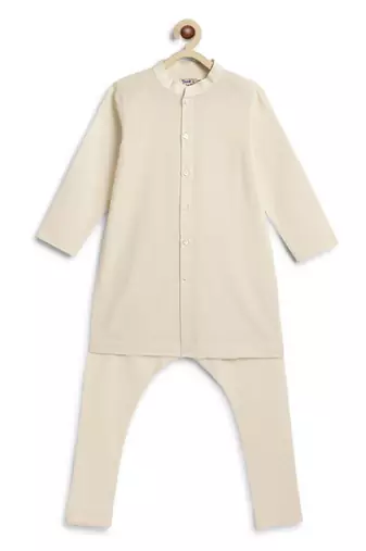 White cotton kurta pyjama