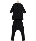 Black cotton kurta pyjama