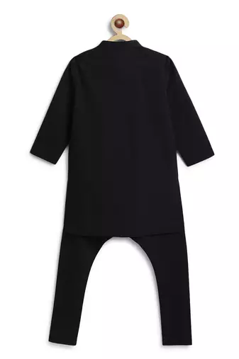 Black cotton kurta pyjama