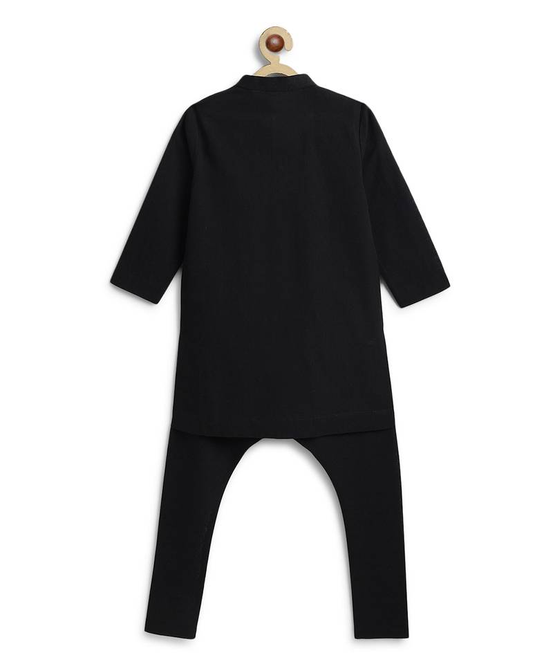 Black cotton kurta pyjama