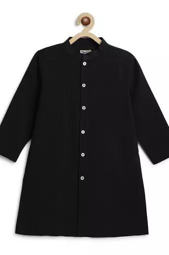 Black cotton kurta pyjama