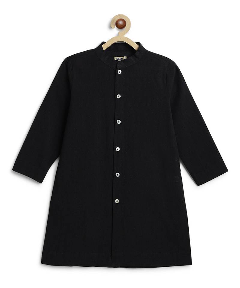Black cotton kurta pyjama