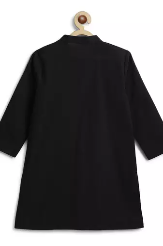 Black cotton kurta pyjama