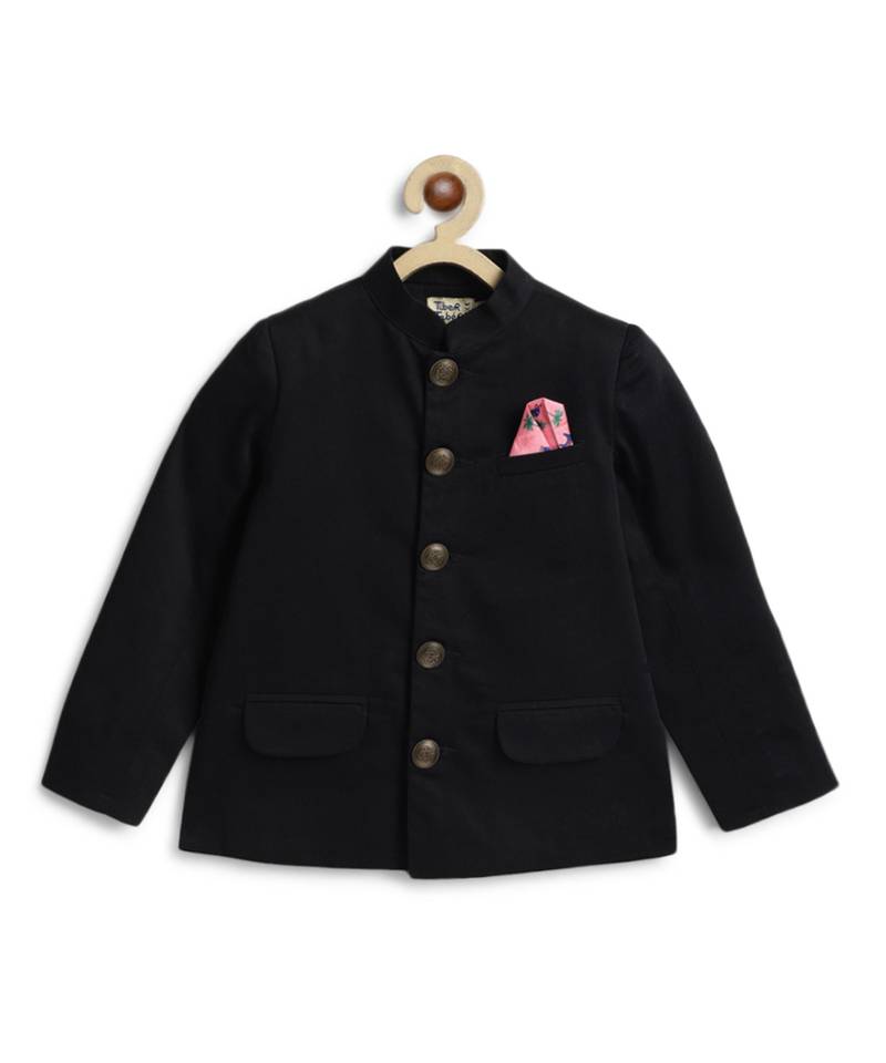 Black cotton bandhgala