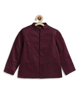 Maroon cotton bandhgala 2