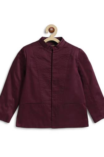 Maroon cotton bandhgala