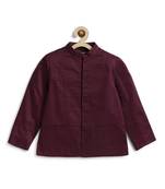 Maroon cotton bandhgala