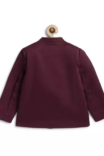 Maroon cotton bandhgala