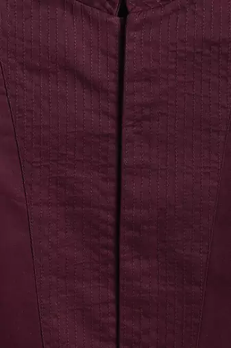 Maroon cotton bandhgala
