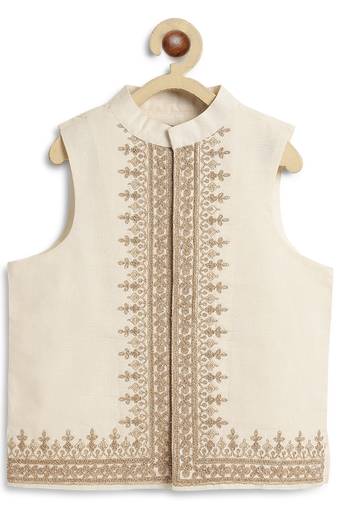 White cotton nehru jacket