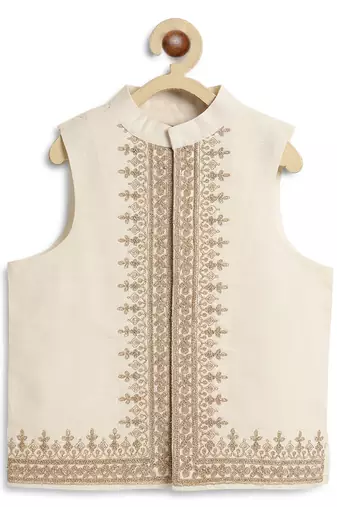 White cotton nehru jacket