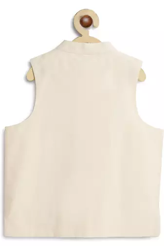 White cotton nehru jacket