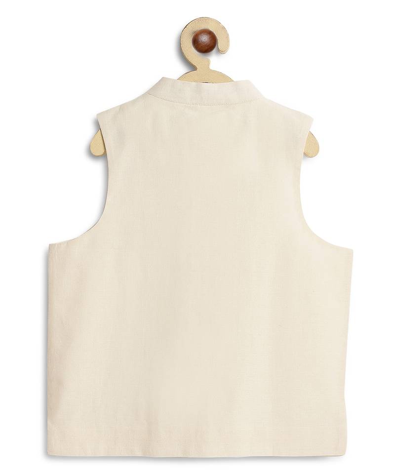 White cotton nehru jacket