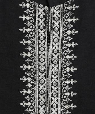 Black embroidered cotton nehru jacket 4