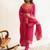 Viscose dola handworked straight kurta pant set with dupatta