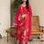 Viscose dola silk handworked straight kurta pant set with dupatta