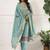 Viscose organza embroidery straight kurta pant set with dupatta