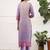 Viscose organza embroidery straight kurta pant set with dupatta